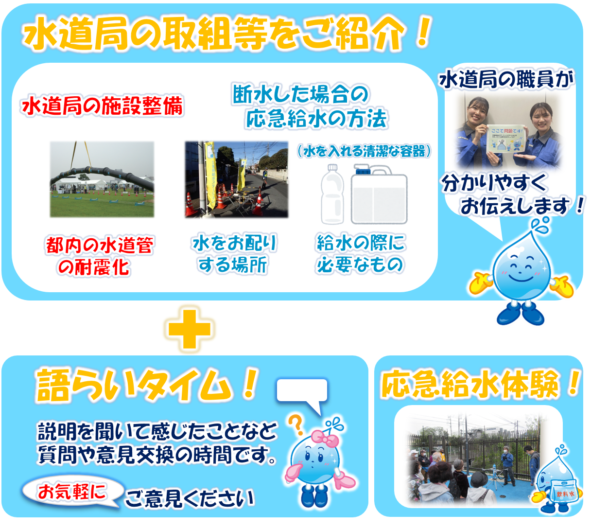 水道局の取組等をご紹介！＋語らいタイム！