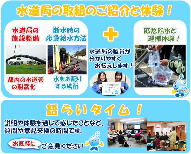 水道局の取組等をご紹介！＋語らいタイム！