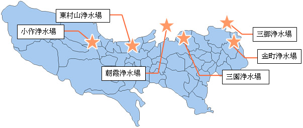 浄水場所在地の図